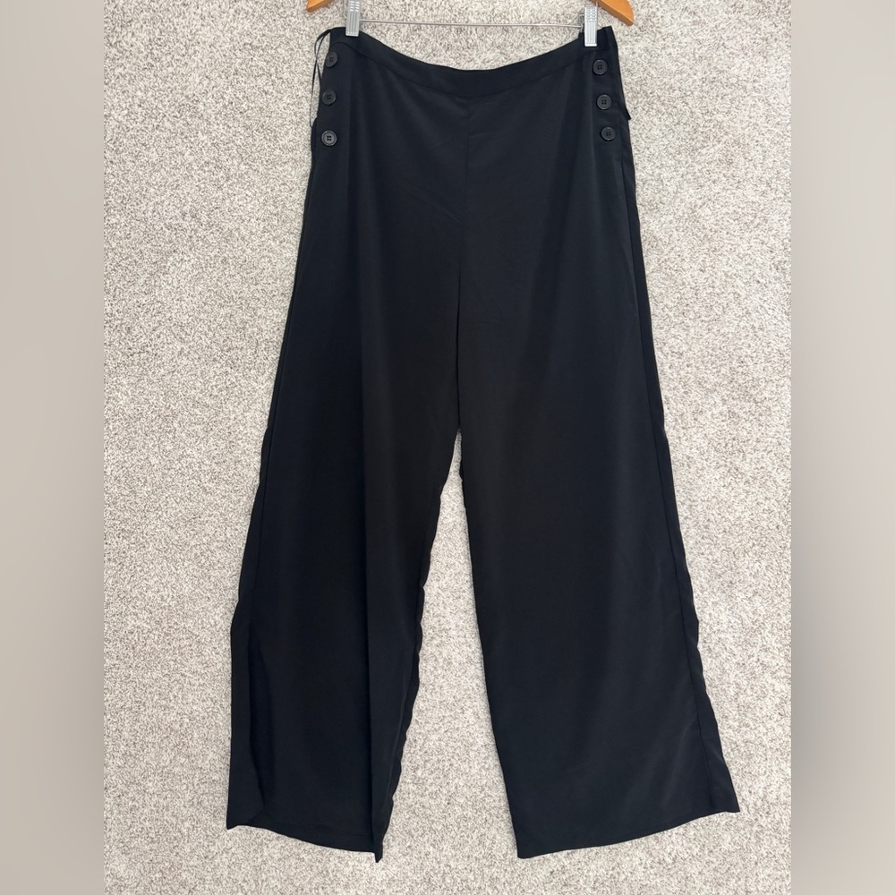 Vila Clothes Viarelyn Button Wide Pants - Size 42